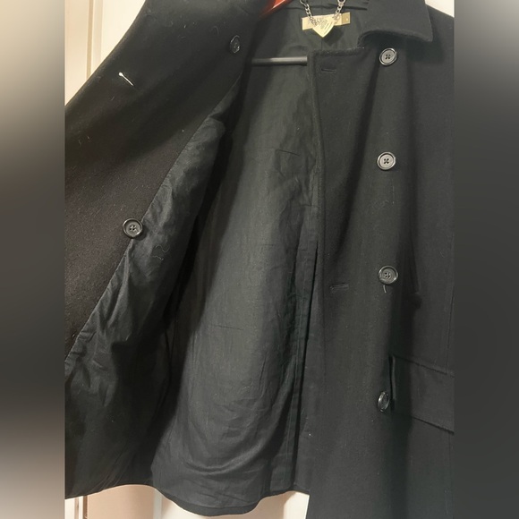 Women’s J. Crew Black Wool Pea Coat Petite Small SP S P - Picture 5 of 7